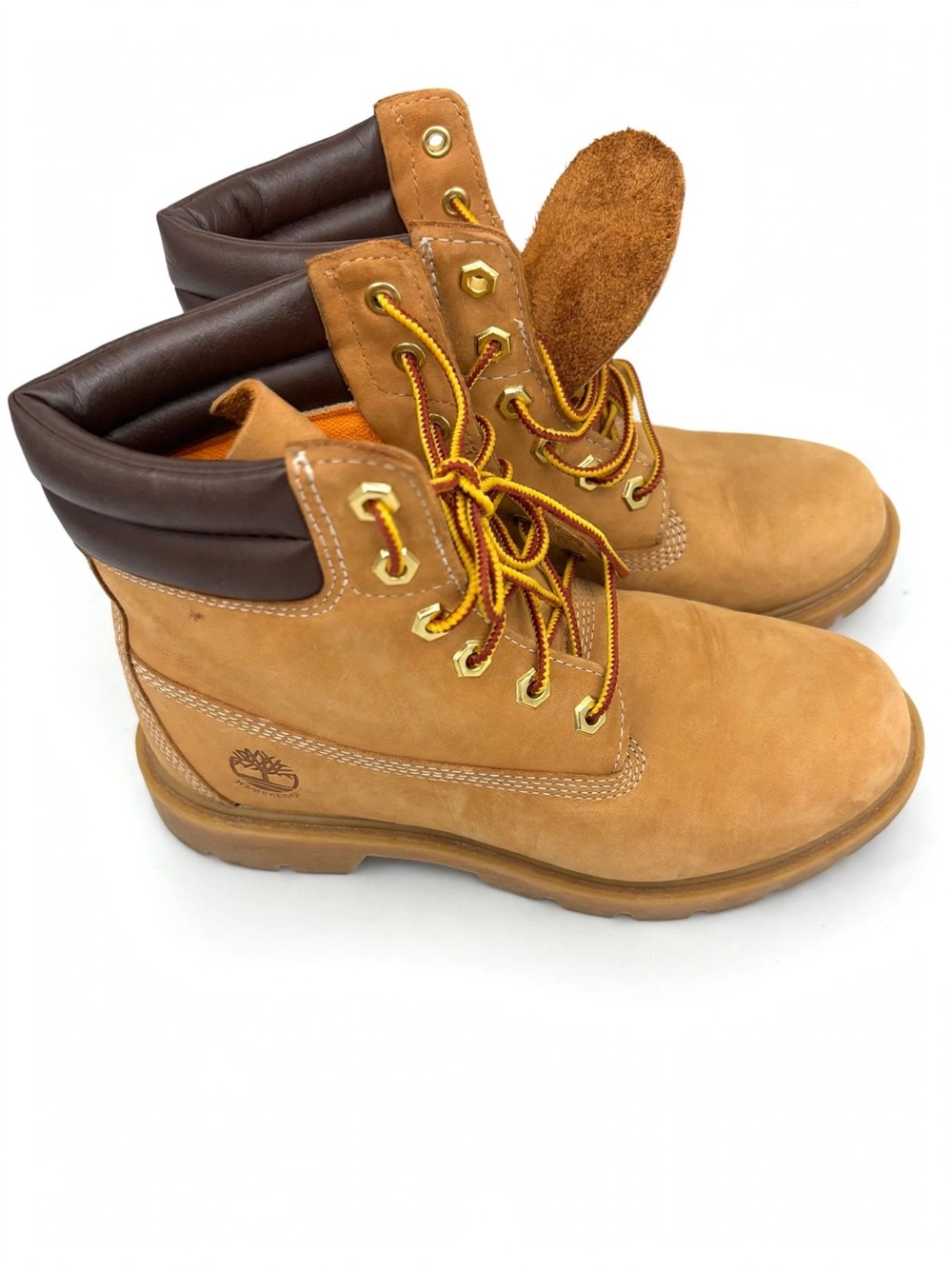 Timberland Wheat and Dark Brown Padded-Collar Lace-Up Boots